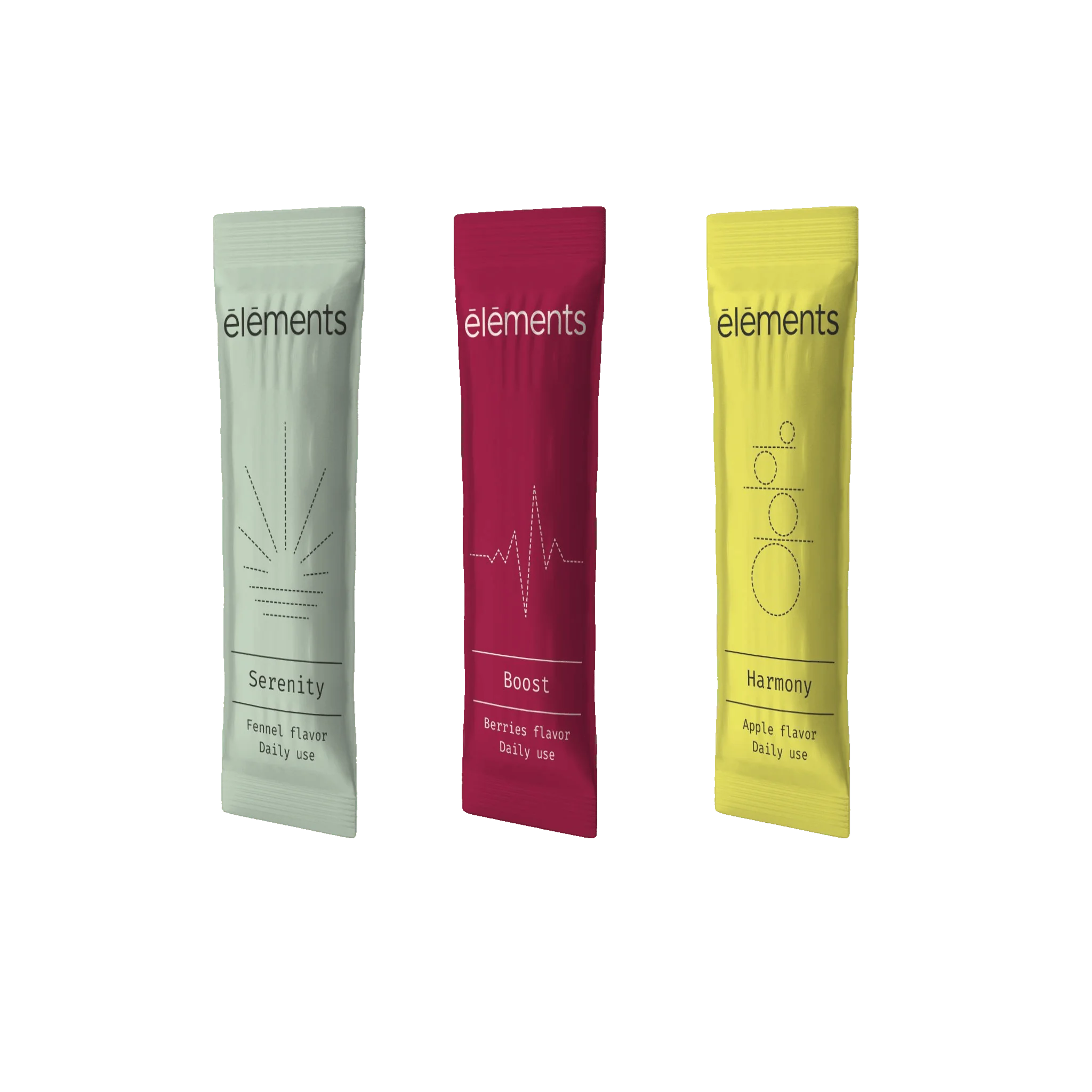 Serenity, Boost et Harmony — les trois formules ēlēments®